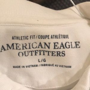 Men’s white pique polo